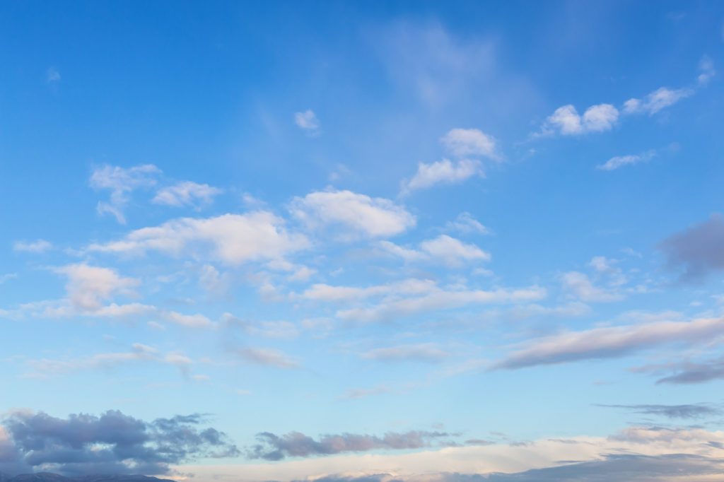 View of Cloudscape during a colorful winter sunset