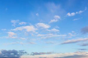 View of Cloudscape during a colorful winter sunset